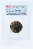 2014-D PCGS SP69 Native American Enhanced Position A Dollar