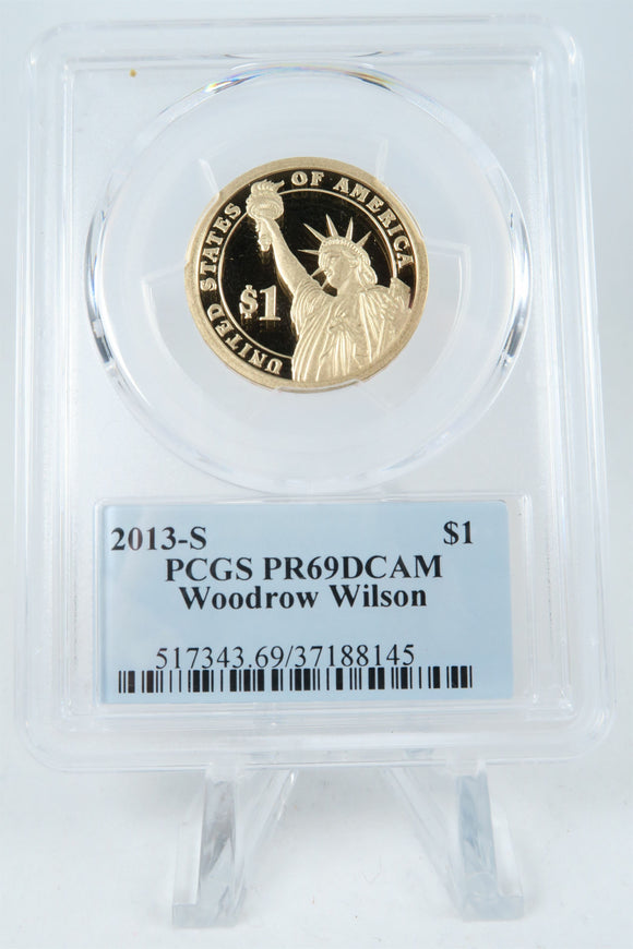 2013-S PCGS PR69DCAM Woodrow Wilson Proof Presidential Dollar