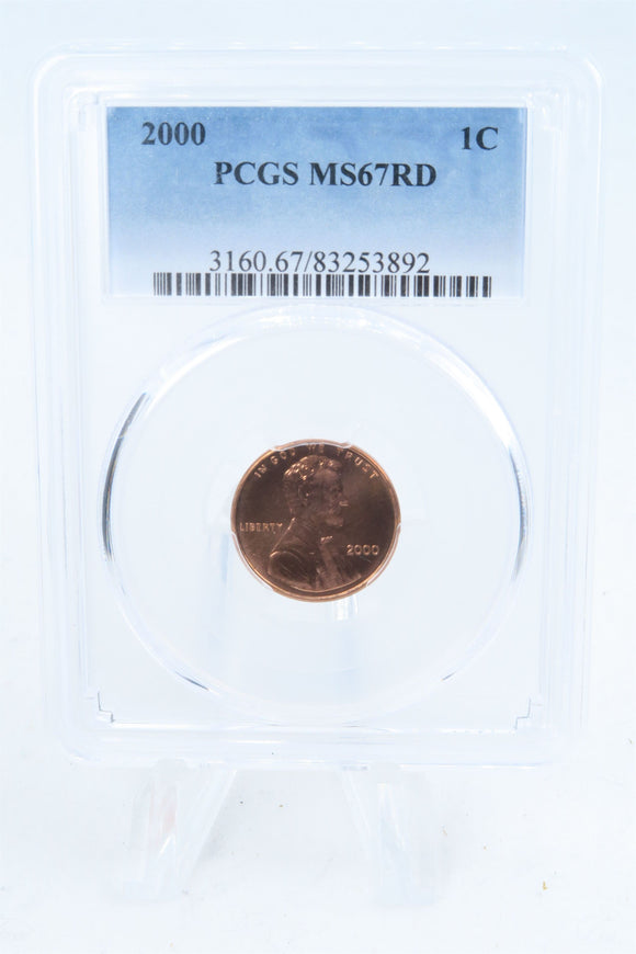2000-P PCGS MS67RD Lincoln Memorial Cent Business Strike 1C