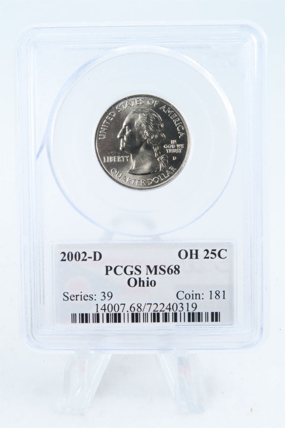 2002-D PCGS MS68 Ohio State Quarter Business Strike 25C