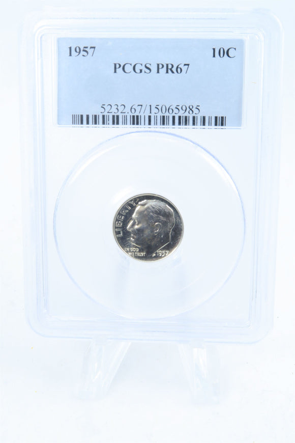 1957-P PCGS PR67 Roosevelt Dime Proof 10C