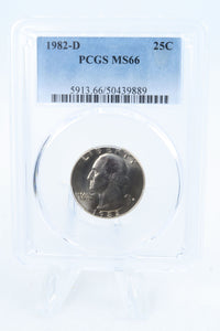 1982-D PCGS MS66 Washington Quarter Business Strike 25C
