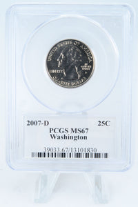 2007-D PCGS MS67 Washington State Quarter Business Strike 25C