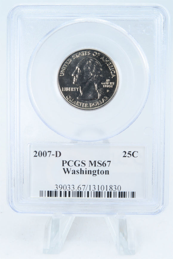 2007-D PCGS MS67 Washington State Quarter Business Strike 25C