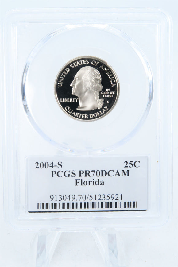 2004-S PCGS PR70DCAM Florida State Quarter Proof 25C