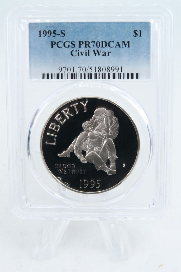 1995-S PCGS PR70DCAM Civil War Silver Modern Commemorative Dollar Proof