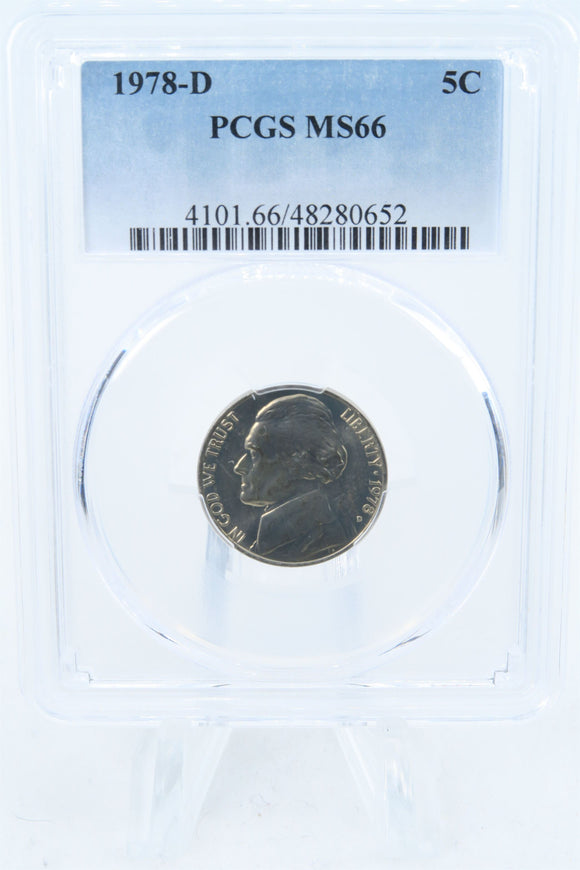 1978-D PCGS MS66 Jefferson Nickel Business Strike 5C