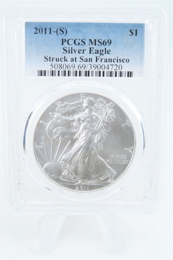 2011-(S) PCGS MS69 Silver Eagle Struck At San Francisco Business Strike