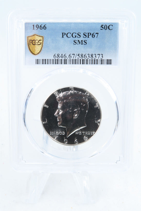 1966-P PCGS SP67 SMS Kennedy Half Dollar 50C