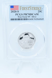 2020-S PCGS PR70DCAM Silver Weir Farm NP Quarter Proof 25C