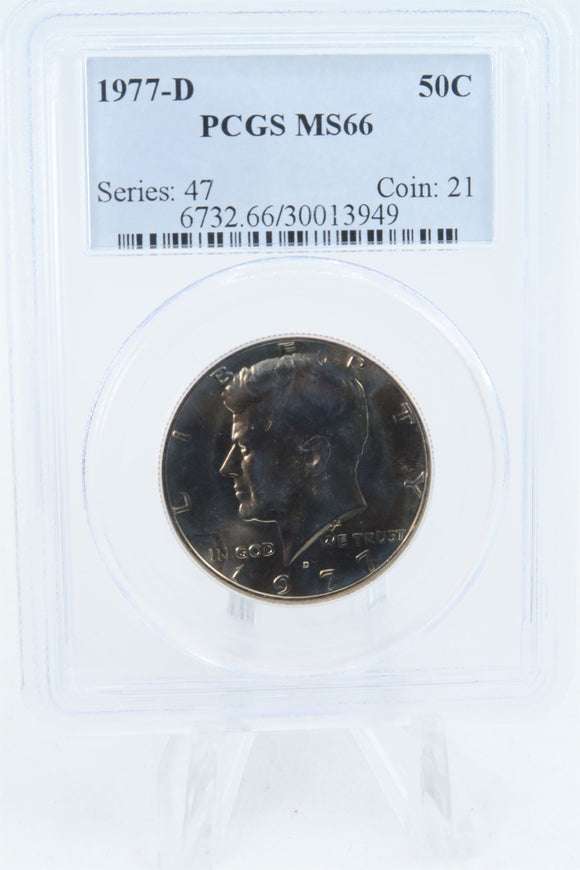 1977-D PCGS MS66 Kennedy Half Dollar Business Strike 50C