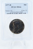 1977-D PCGS MS66 Kennedy Half Dollar Business Strike 50C