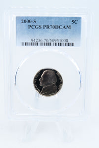 2000-S PCGS PR70DCAM Jefferson Nickel Proof 5C