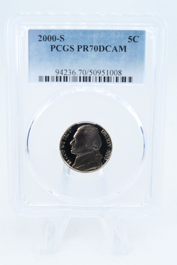 2000-S PCGS PR70DCAM Jefferson Nickel Proof 5C