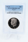 1981-S PCGS PR69DCAM Type 1 Kennedy Half Dollar Proof 50C