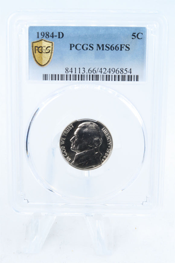 1984-D PCGS MS66FS Jefferson Nickel Full Steps Business Strike 5C