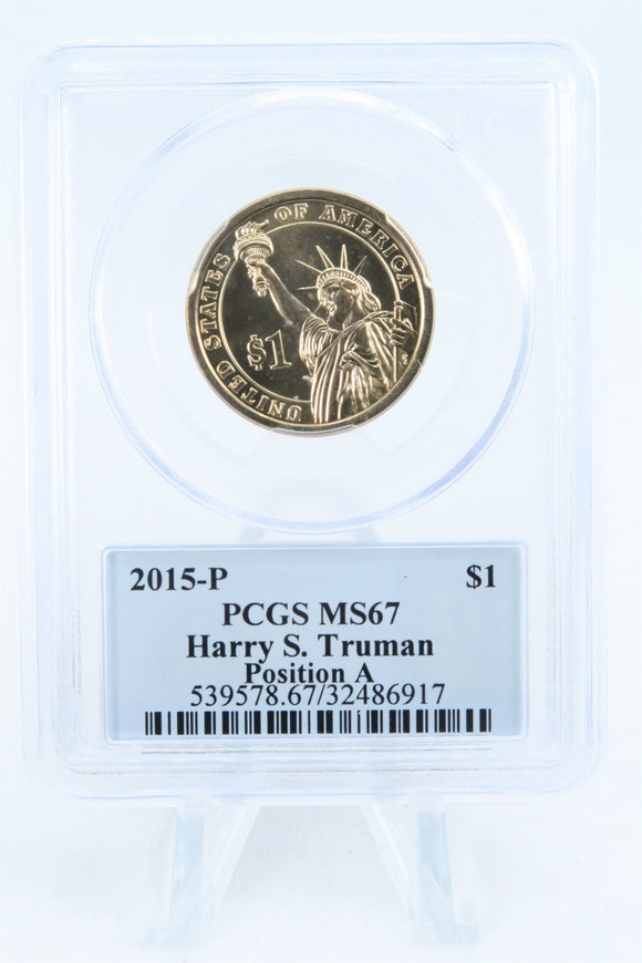 2015-P PCGS MS67 Harry S. Truman Position A Presidential Dollar