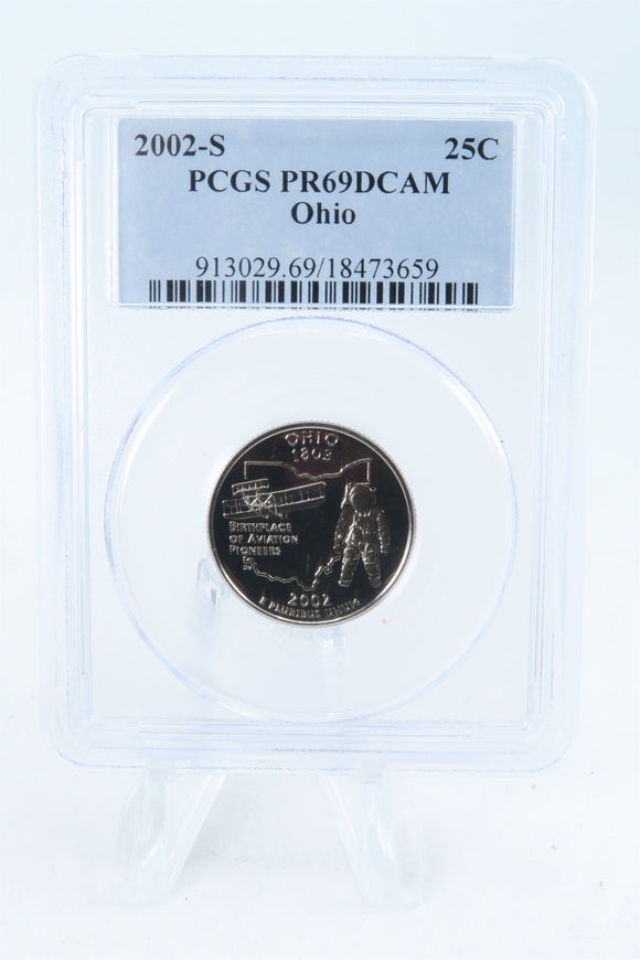 2002-S PCGS PR69DCAM Ohio State Quarter Proof 25C