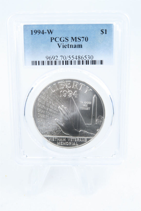 1994-W PCGS MS70 Vietnam Silver Modern Commemorative Dollar
