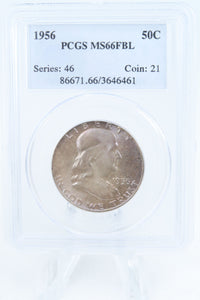 1956-P PCGS MS66FBL Franklin Half Dollar Full Bell Lines 50C
