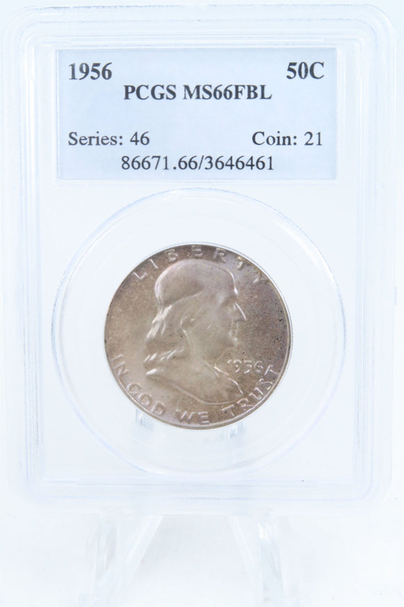 1956-P PCGS MS66FBL Franklin Half Dollar Full Bell Lines 50C