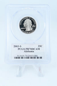 2003-S PCGS PR70DCAM Alabama State Quarter Proof 25C