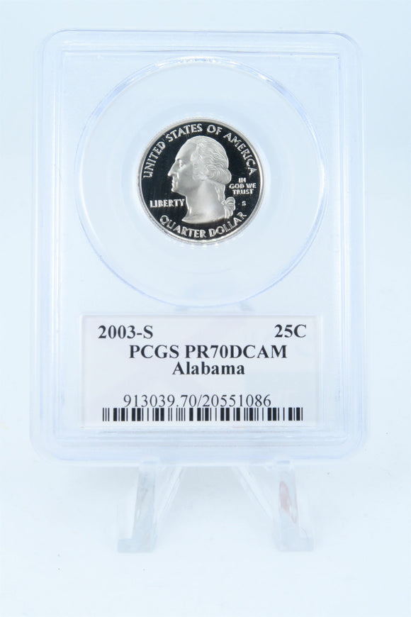 2003-S PCGS PR70DCAM Alabama State Quarter Proof 25C