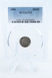 1856-P PCGS F15 Seated Liberty Half Dime Business Strike H10C