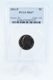 2001-P PCGS MS67 Jefferson Nickel Business Strike 5C