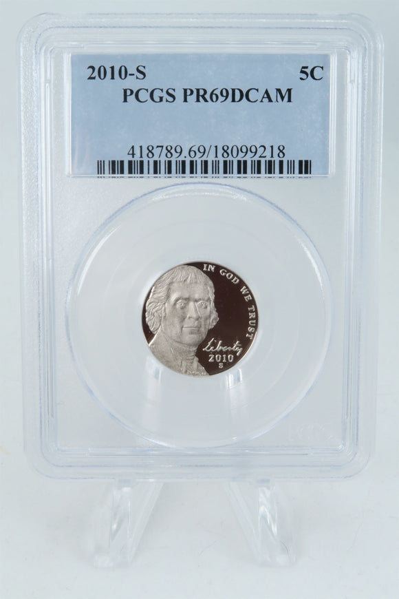 2010-S PCGS PR69DCAM Jefferson Nickel Proof 5C