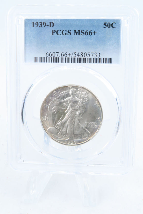1939-D PCGS MS66+ Walking Liberty Half Dollar Business Strike 50C