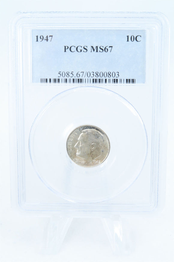 1947-P PCGS MS67 Roosevelt Dime Business Strike 10C
