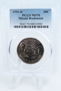1991-D PCGS MS70 Mount Rushmore Modern Commemorative Half Dollar 50C