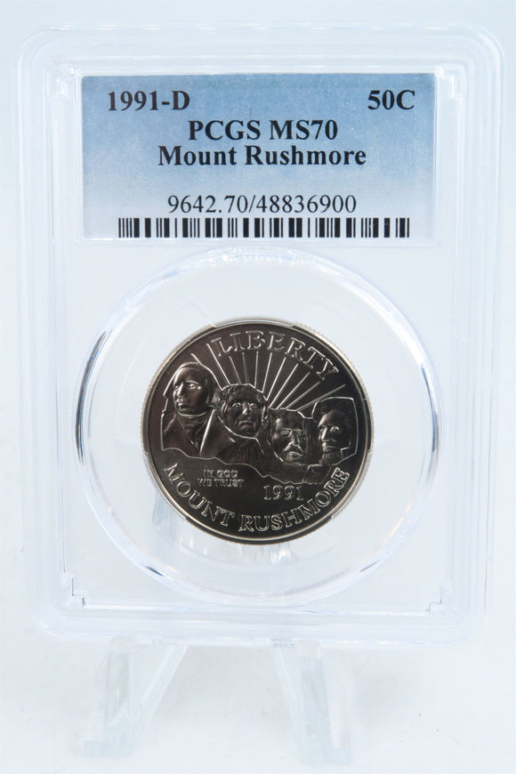 1991-D PCGS MS70 Mount Rushmore Modern Commemorative Half Dollar 50C