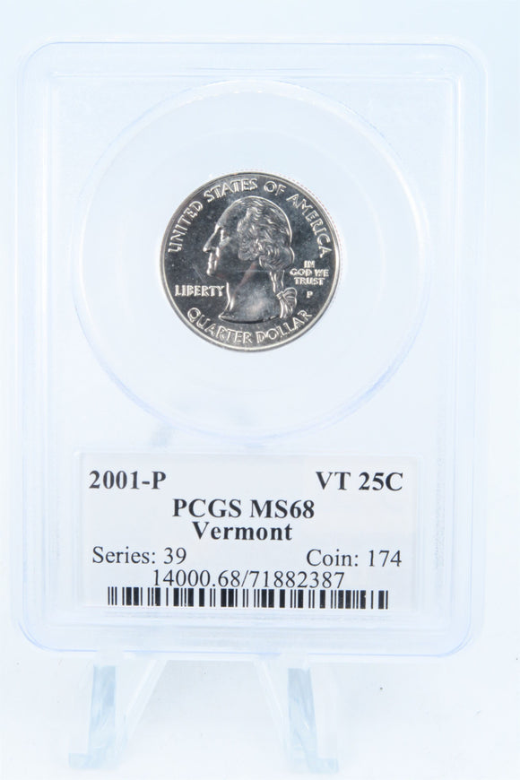 2001-P PCGS MS68 Vermont State Quarter Business Strike 25C