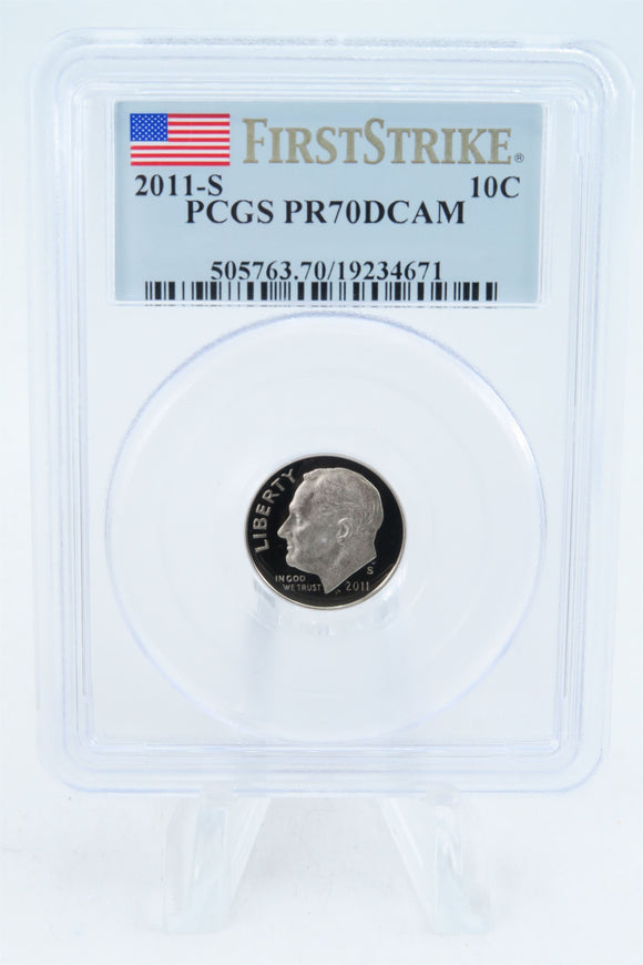 2011-S PCGS PR70DCAM First Strike Roosevelt Dime Proof 10C