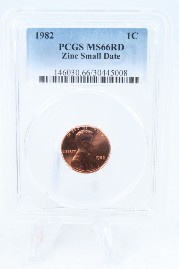 1982-P PCGS MS66RD Zinc Small Date Lincoln Memorial Cent Business Strike 1C