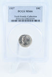 1937-P PCGS MS66 Mercury Dime Business Strike 10C