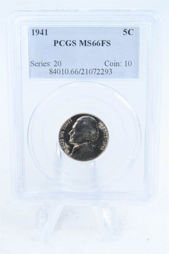 1941-P PCGS MS66FS Jefferson Nickel Full Steps Business Strike 5C