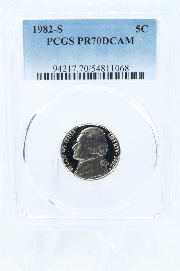 1982-S PCGS PR70DCAM Jefferson Nickel Proof 5C