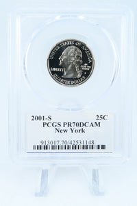 2001-S PCGS PR70DCAM New York State Quarter Proof 25C