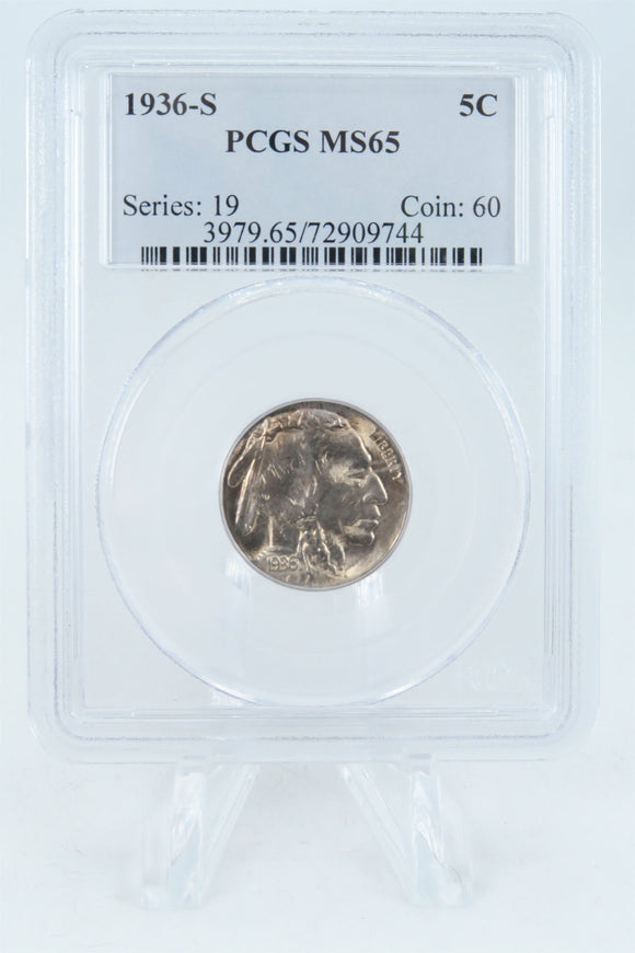 1936-S PCGS MS65 Buffalo Nickel Business Strike 5C