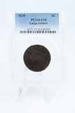 1830-P PCGS F15BN Large Letters Coronet Head Cent Business Strike 1C