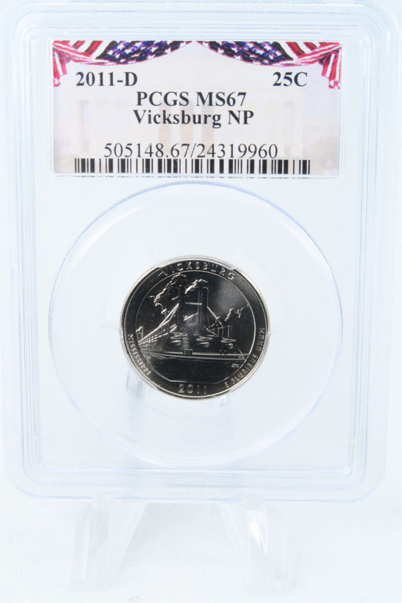 2011-D PCGS MS67 Vicksburg NP Quarter Business Strike 25C