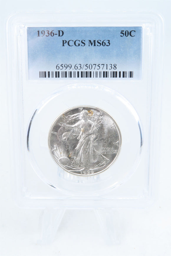 1936-D PCGS MS63 Walking Liberty Half Dollar Business Strike 50C