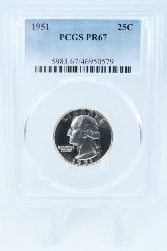 1951-P PCGS PR67 Washington Quarter Proof 25C