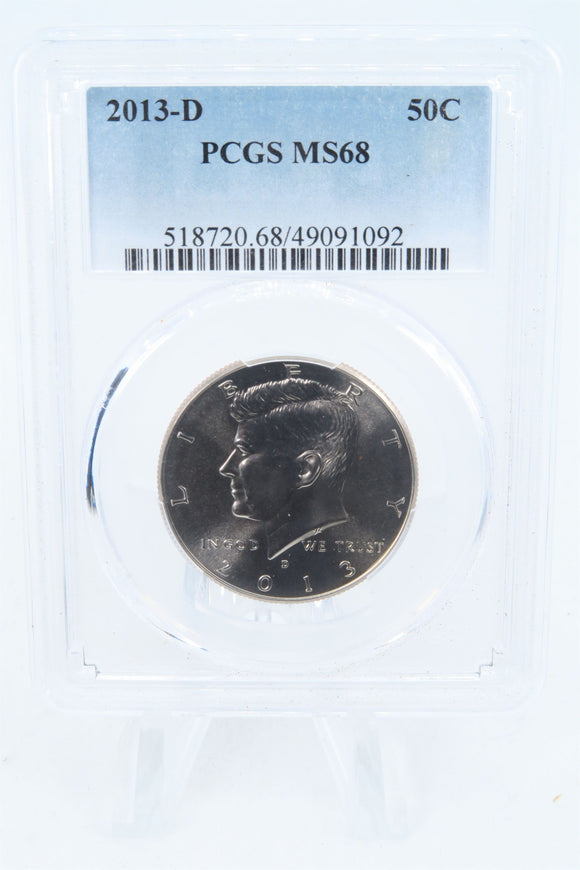 2013-D PCGS MS68 Kennedy Half Dollar Business Strike 50C