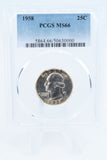1958-P PCGS MS66 Washington Quarter Business Strike 25C