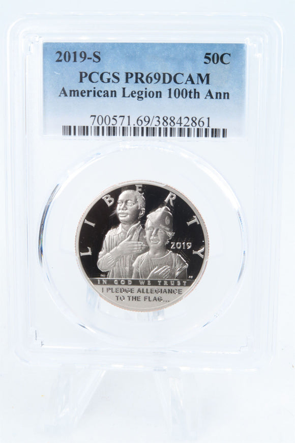 2019-S PCGS PR69DCAM American Legion Modern Commemorative Half Dollar Proof 50C