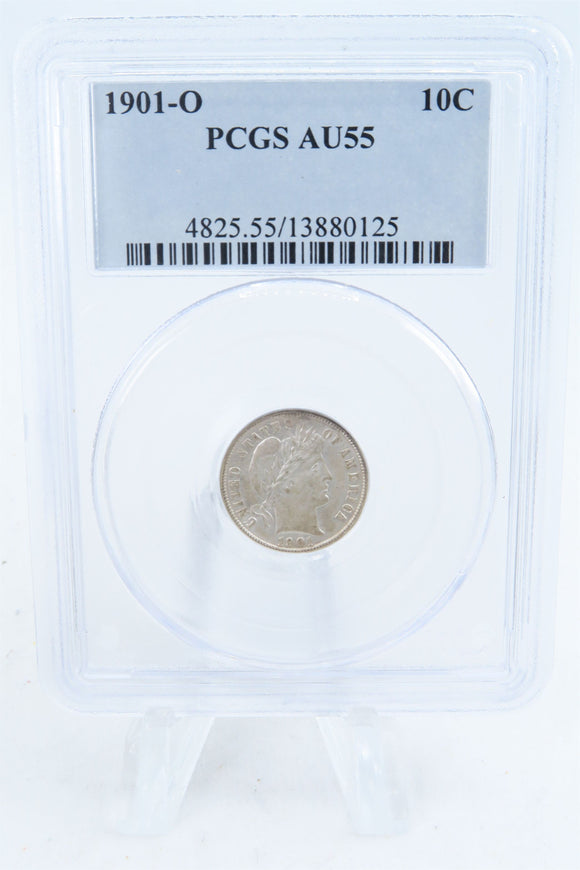 1901-O PCGS AU55 Barber Dime Business Strike 10C